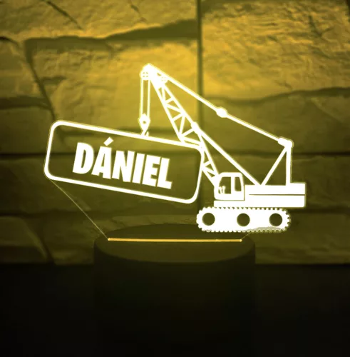 Darus 7 színű 3D lámpa névvel