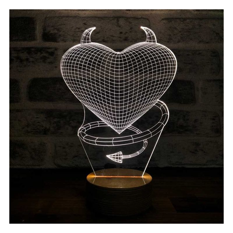 Ördögi szív 3D led lámpa