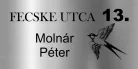 Gravírozott ajtó-postaláda tábla FECSKE MOTÍVUMMAL UV álló műanyagból