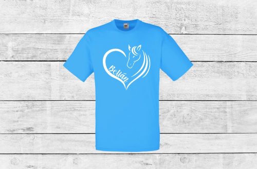 1. Lovas szíves névvel gyerek póló