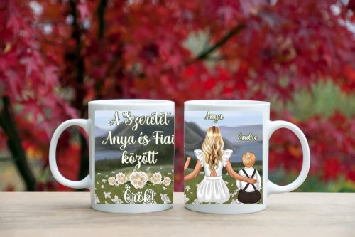 A szeretet Anya és fiai között örök bögre