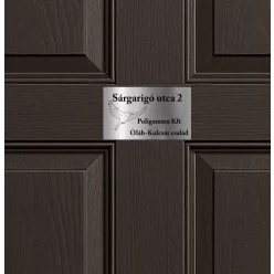   Gravírozott ajtó-postaláda tábla -Sárgarigó motívummal