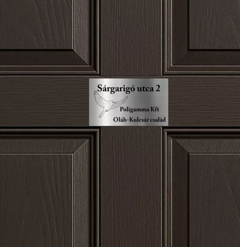 Gravírozott ajtó-postaláda tábla -Sárgarigó motívummal UV álló műanyagból