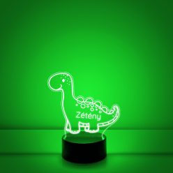 Dinós 7 színű 3D LED lámpa névvel