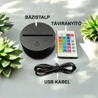 Dinós 7 színű 3D LED lámpa névvel