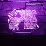 Elefántok 3D hatású LED lámpa
