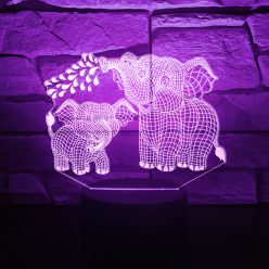 Elefántos 7 színű 3D LED lámpa