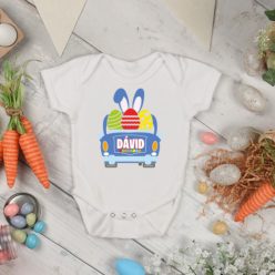 Autós nyuszis húsvéti baba body (Fiús)