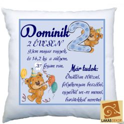 Boldog születésnapot fiús párna két évesnek 