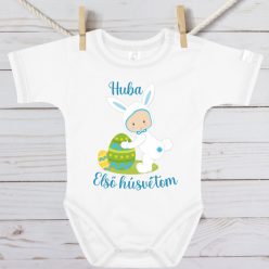   Nyuszijelmezes Kisbaba– Névre Szóló, Első Húsvétom Baba Body