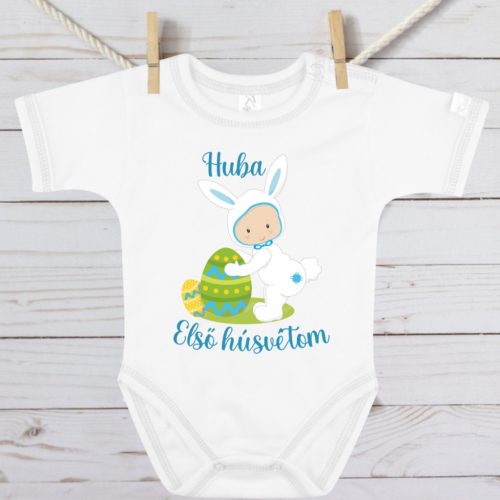 Nyuszijelmezes Kisbaba– Névre Szóló, Első Húsvétom Baba Body