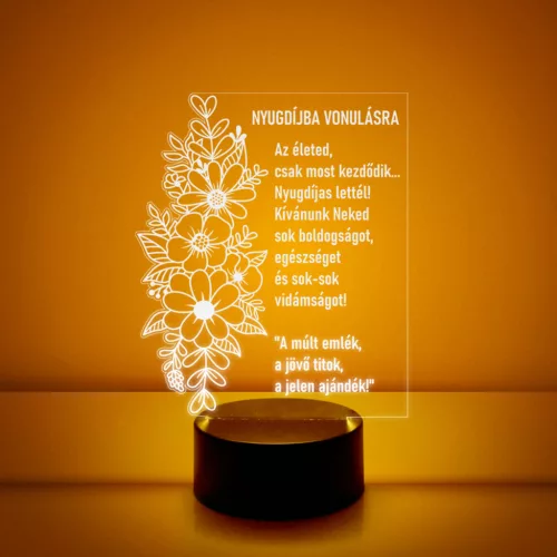 Nyugdíjba vonulásodra 7 színű 3D LED lámpa
