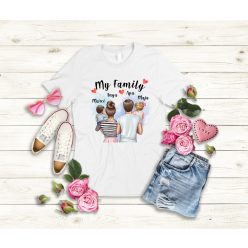 My Family családi női póló (Kislánnyal+Kisfiúval)