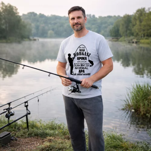 Horgász Apuka Férfi Póló – "Én Egy Menő Horgász Apuka Vagyok..."