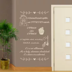   A házat kezek építik, az otthont szívek – Idézet falmatrica