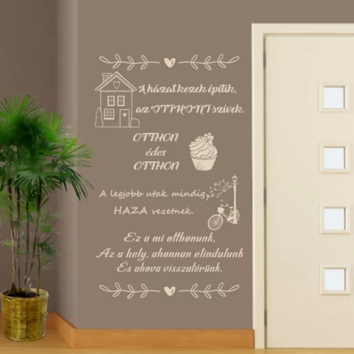 A házat kezek építik, az otthont szívek – Idézet falmatrica