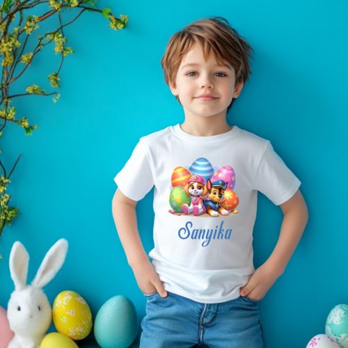 Kutyusos húsvéti gyerek unisex póló