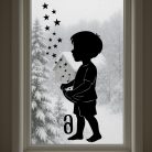 Adventi ablakmatrica kisfiúval – karácsonyi dekor, választható számokkal