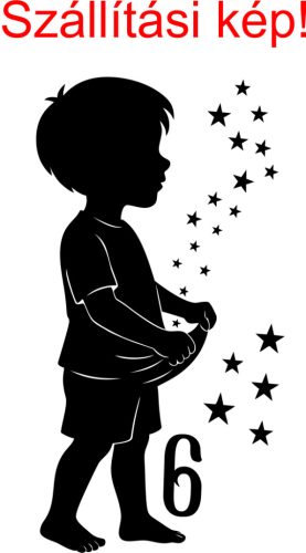 Adventi ablakmatrica kisfiúval – karácsonyi dekor, választható számokkal