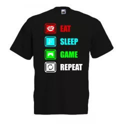 Eat, Sleep, game, Repeat gyerek póló