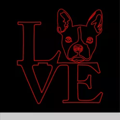  Boston terrier 2 Ledtábla