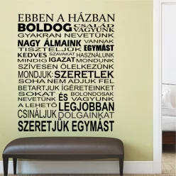   Ebben a házban – Boldog család vagyunk idézet falmatrica (4.változat)