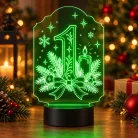 Adventi számok 1–24-ig – 3D LED lámpa gyertyás, fenyőágas karácsonyi mintával