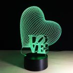 LOVE 3D hatású led lámpa