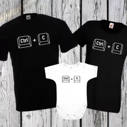   Ctrl+C Ctrl+V családi póló szett baba bodyval – vicces ajándék családoknak