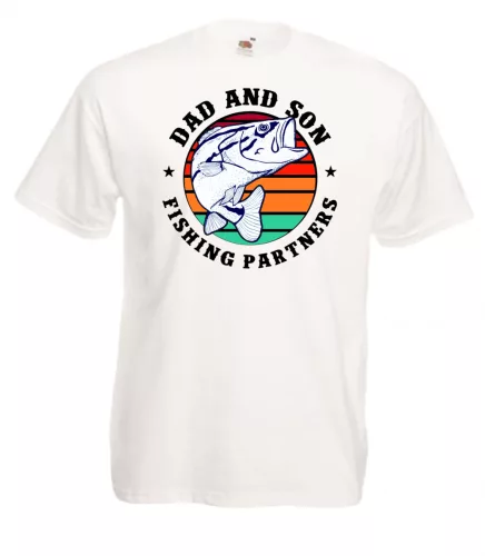 Dad and son fishing partners - fekete felirat