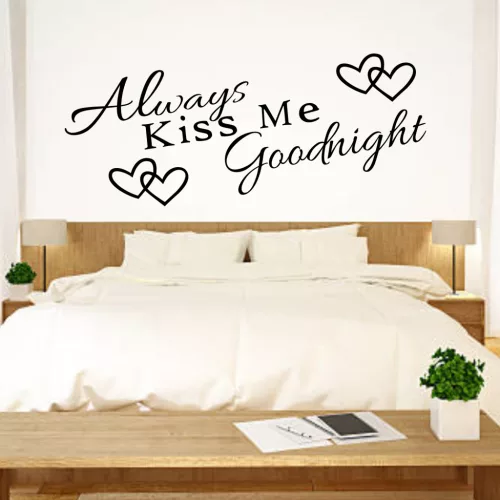 Always Kiss Me Goodnight – romantikus idézet falmatrica