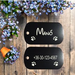   4. Kutyabiléta, dögcédula tappancsos, 1 oldal: név, 2 oldal: telefonszám