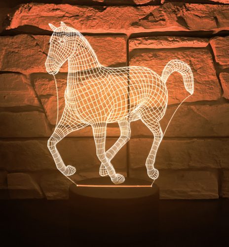 Lovas 7 színű 3D LED lámpa