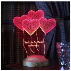 Szerelmes Szív 7 színű 3D LED lámpa