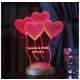 Szerelmes Szív 7 színű 3D LED lámpa