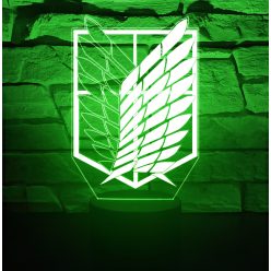 Attack on Titan 7 színű 3D LED lámpa