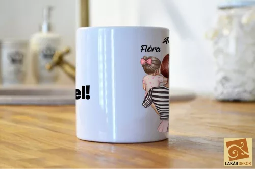 Családi bögre egyedi felirattal 