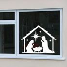 Karácsonyi ablakmatrica – Betlehemi jászol motívummal