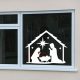 Karácsonyi ablakmatrica – Betlehemi jászol motívummal