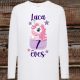 Unicornis születésnapi hosszú ujjú gyerek póló – névvel, unisex fazonban