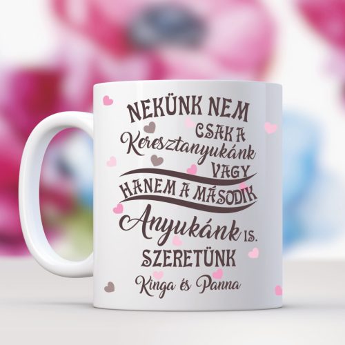 Nekünk nem csak a Keresztanyukánk vagy.. egyedi bögre