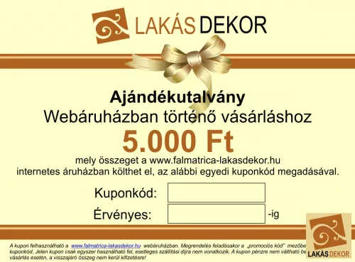 Ajándékutalvány 5000 Ft