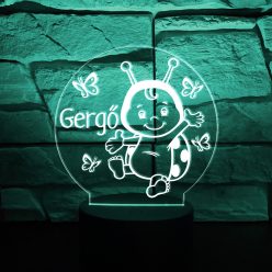 Katicás LED éjjeli lámpa – egyedi névvel