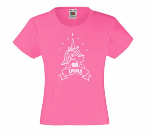 Unicornisos egyedi névvel lányka póló