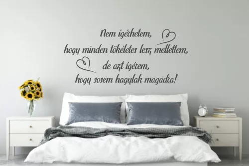 Nem ígérhetem, hogy minden tökéletes lesz mellettem, de azt ígérem, hogy sosem hagylak magadra! falmatrica
