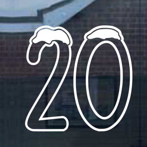 Adventi ablakmatrica hóval borított számmal – választható szám