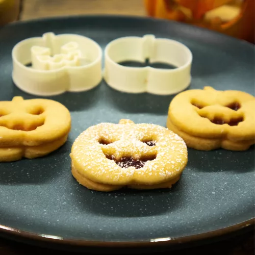 Halloween tök alakú linzer süti kinyomó forma