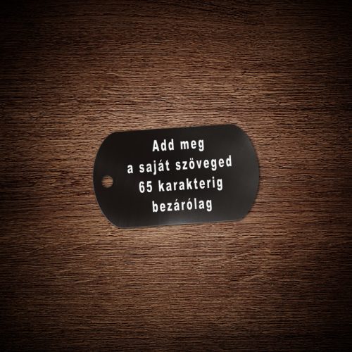 6. Kutyabiléta, dögcédula, mindkét oldalra tetszőleges szöveg, 65-65 karakter