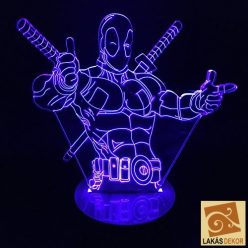 Deadpool 7 színű 3D LED lámpa