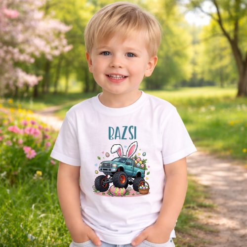 Tojásfutár Terepjáró – Névre Szóló, Monster Truck Húsvéti Baba Póló